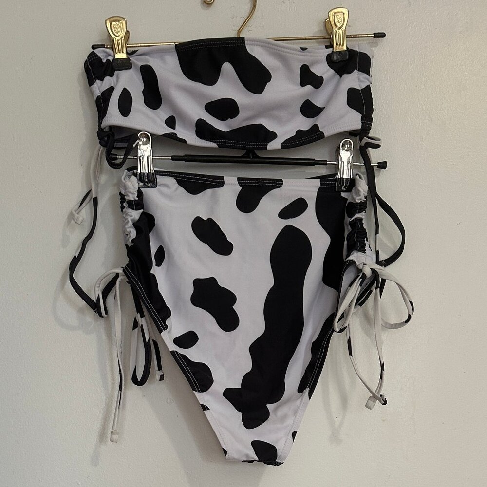 Cowprint Strapless Bikini